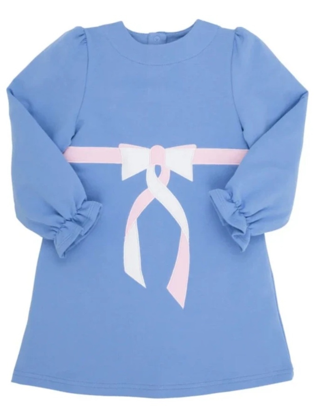 The Beaufort Bonnet Company Appliqué Bow Dress Barbados Blue Palm Beach Pink 3T